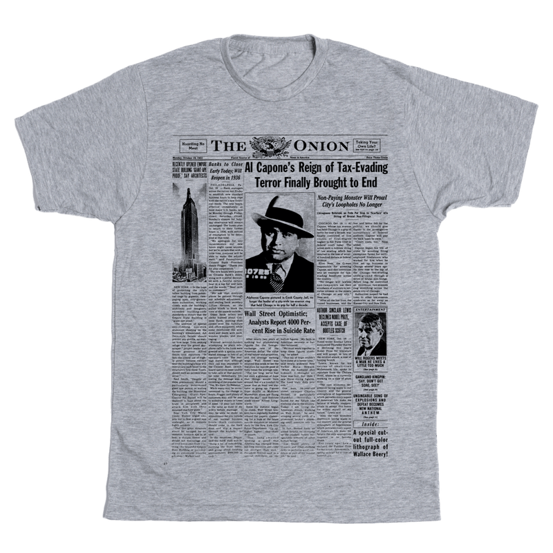 'Al Capone's Reign' Vintage Front Page T-Shirt