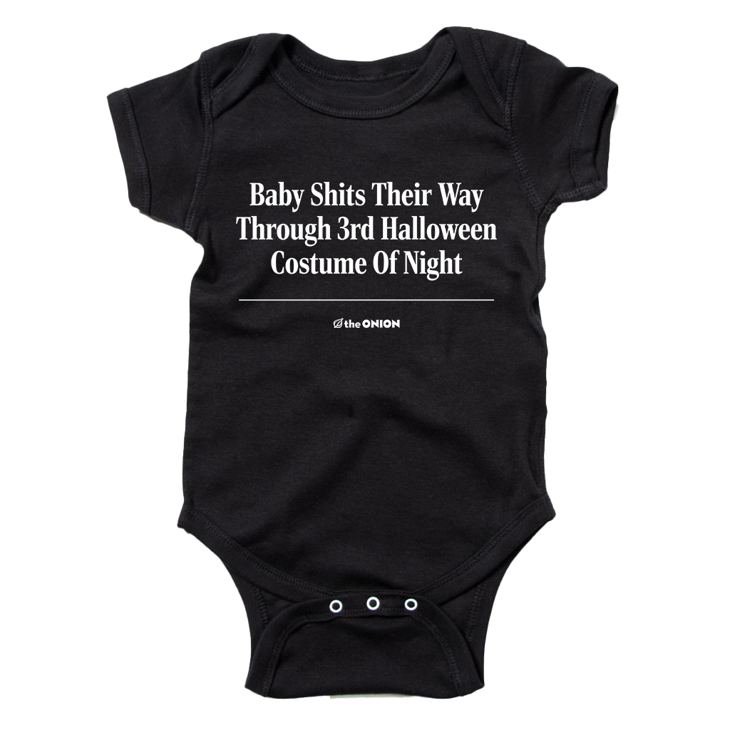 'Baby Shits Their Way Through 3rd Halloween Costume Of Night' Onesie