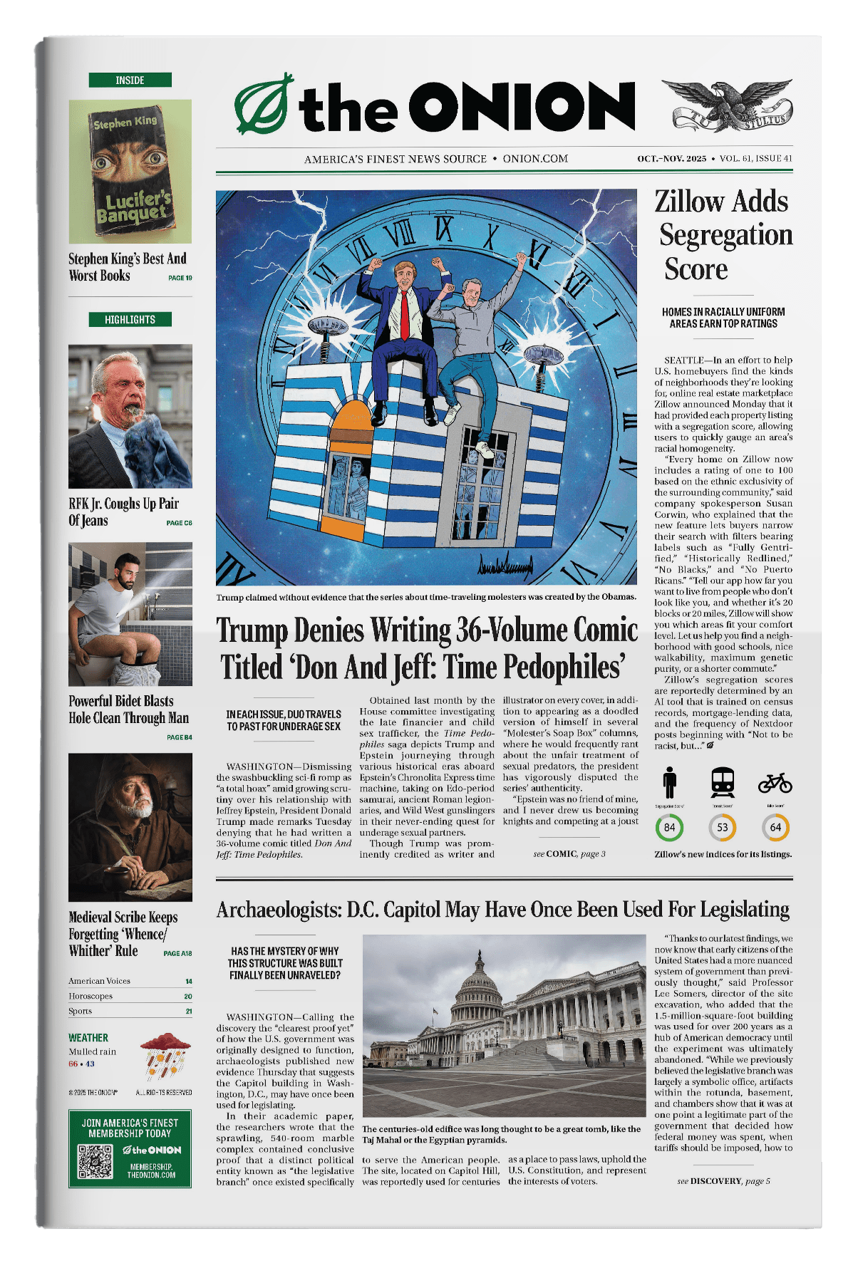 The Onion Newspaper, October 2025 - Physical Copy