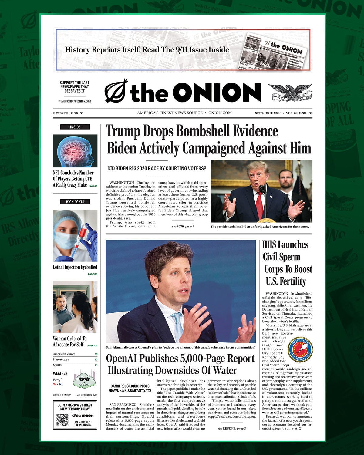 The Onion Newspaper: Sept-Oct 2026 w/ Special 9/11 Reprint