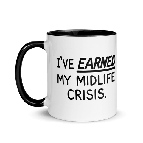 Cartoon 'I've Earned My Midlife Crisis' Premium T-Shirt