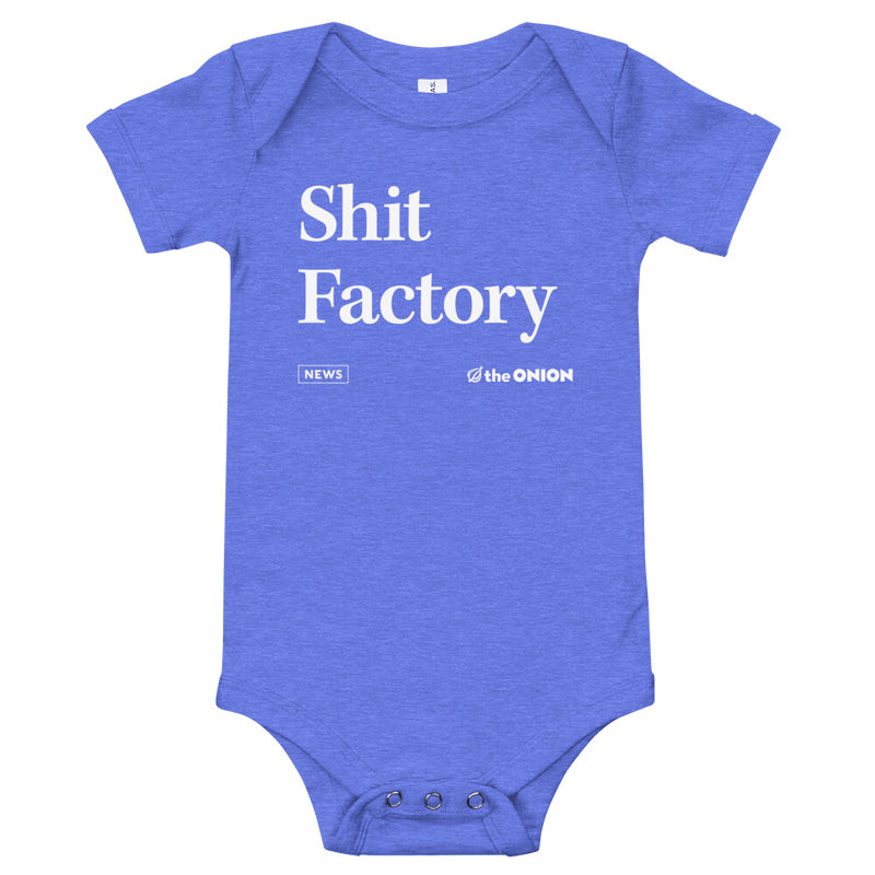 'Shit Factory' Onion Headline Baby Onesie
