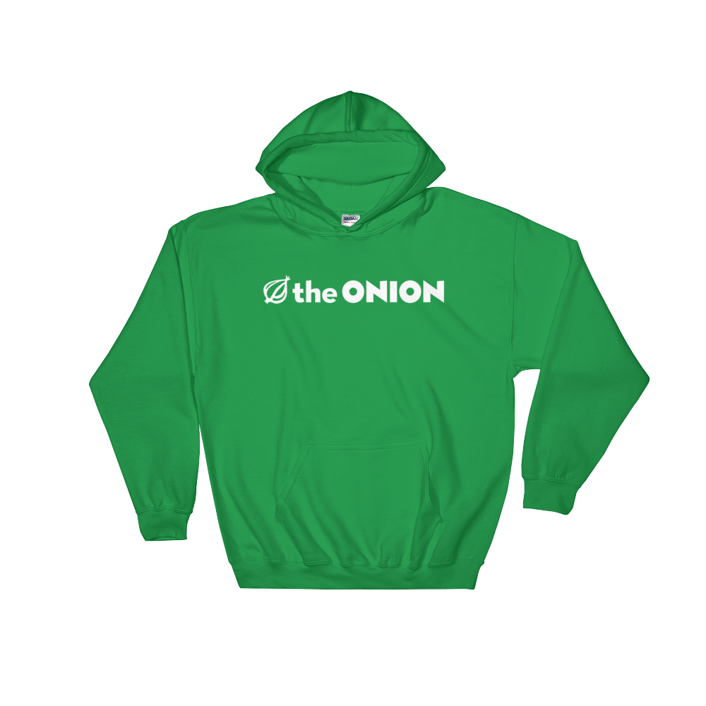 The Onion Logo Hooded Sweatshirt Irish Green / 2XL from The Onion Store