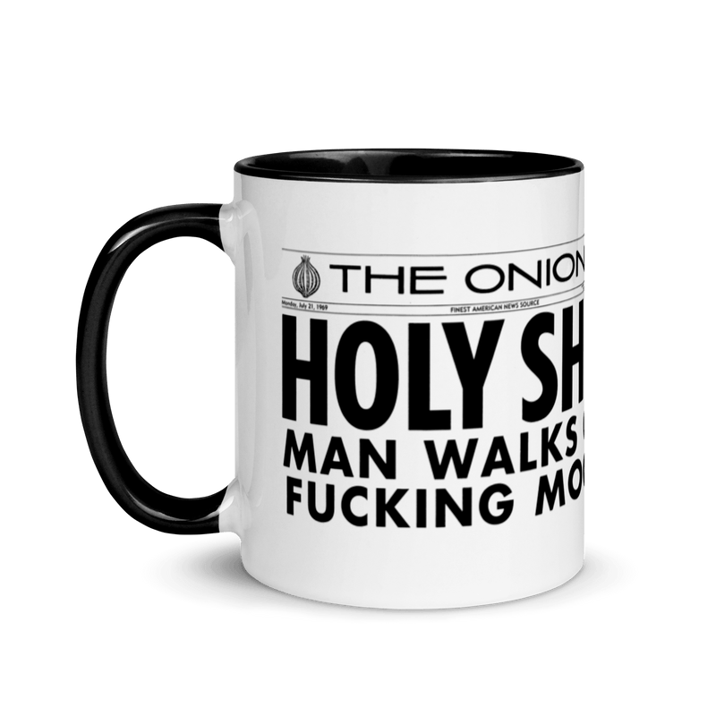 'Man Walks On Moon' Front Page Mug